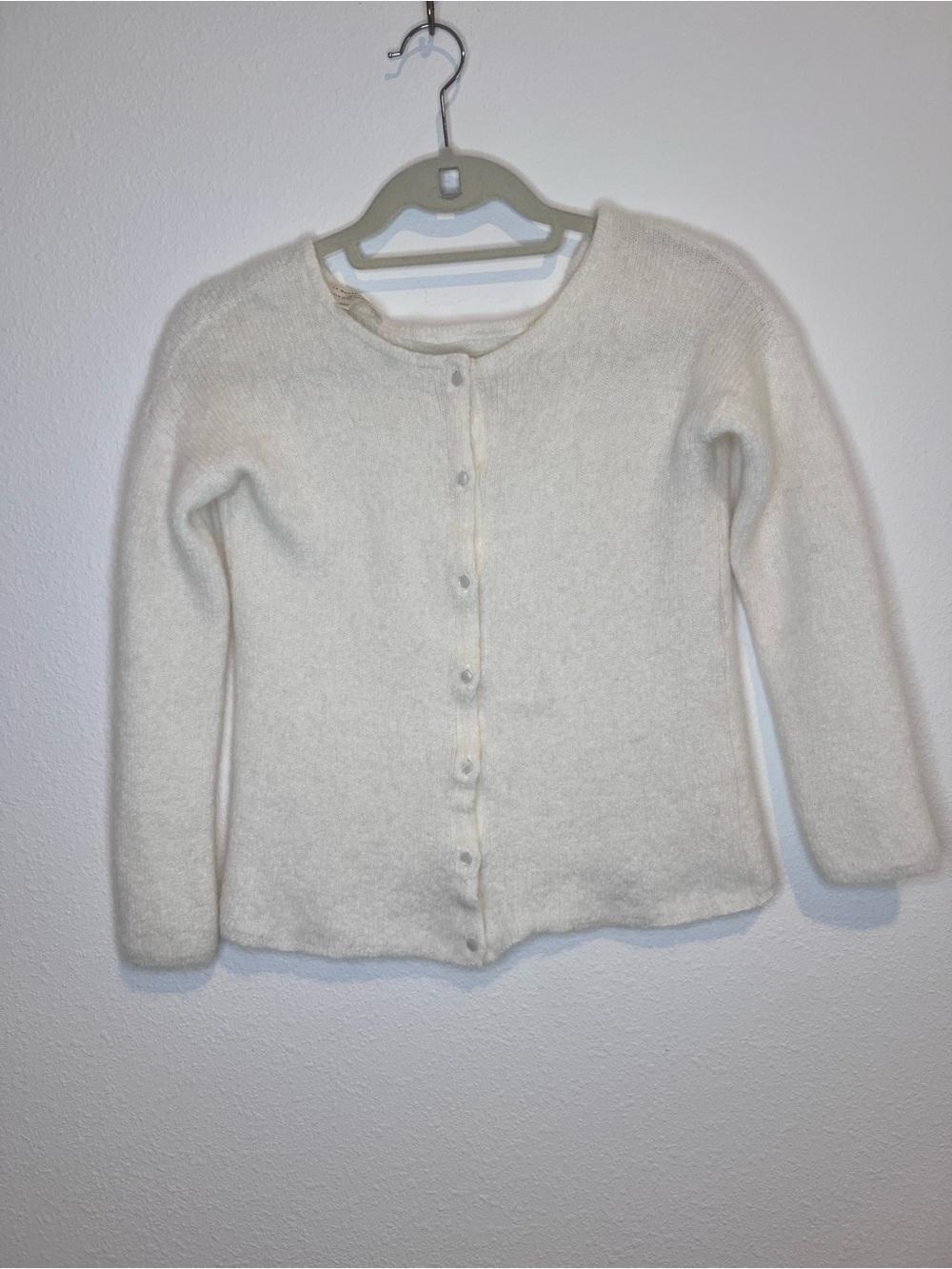 Super Kid Mohair & Baby Alpaca 
Sézane La Maille Ecru Cardigan XXS Made in Italy